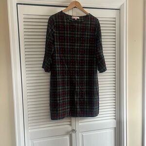 Jude Connally Red and Blue Plaid Long Sleeve Dress